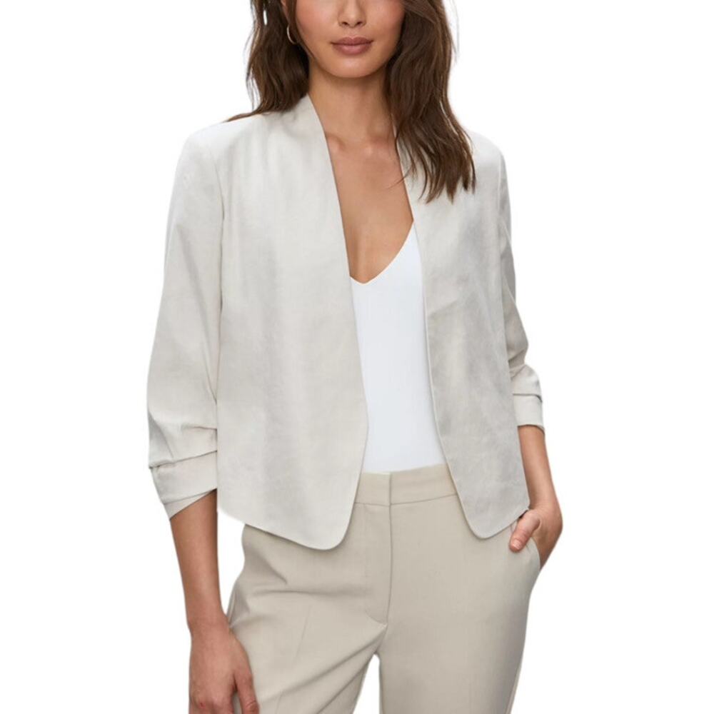 Rachel Zoe White Power Waist Blazer